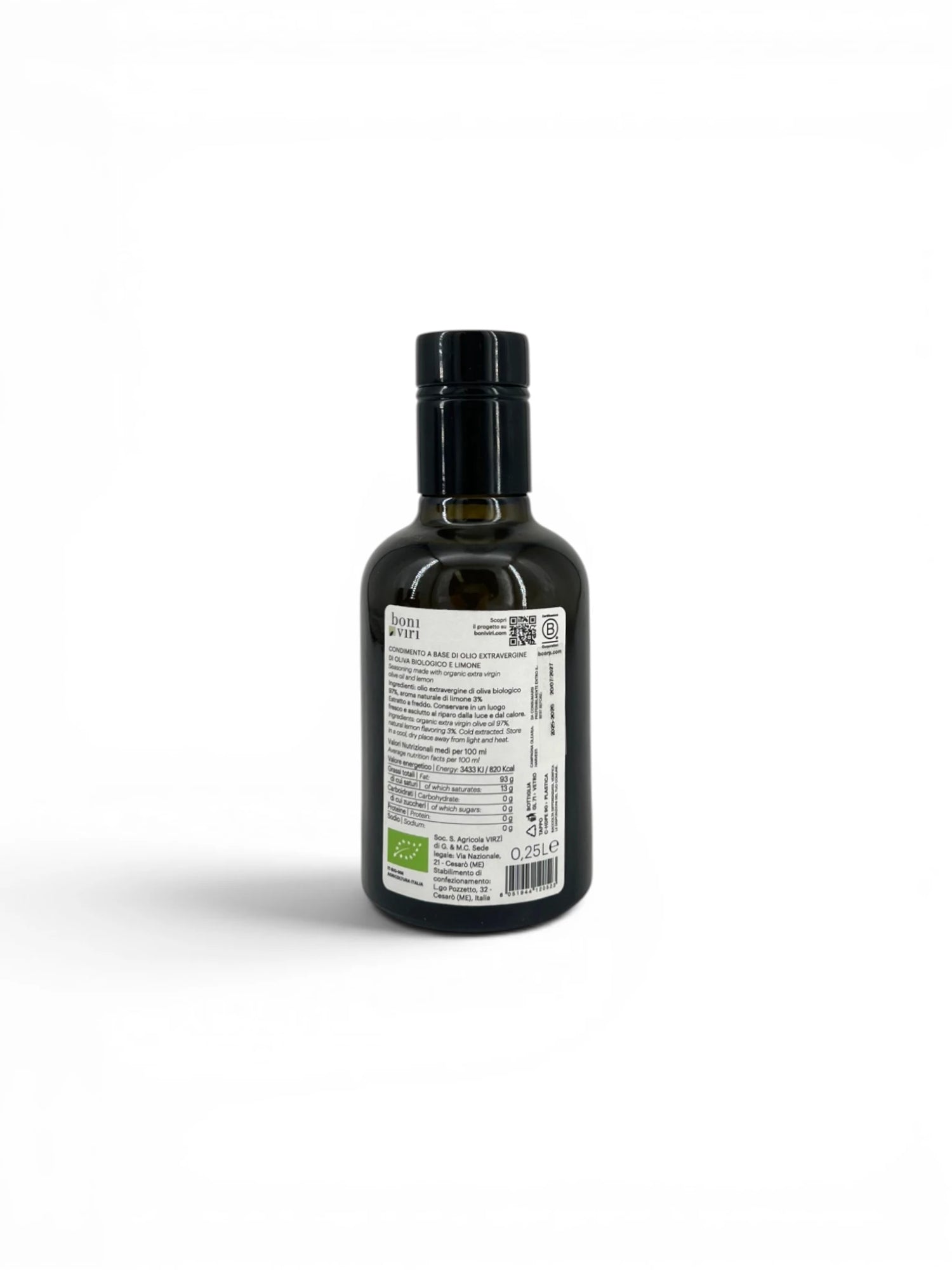 Olio EVO biologico al limone 250 ml