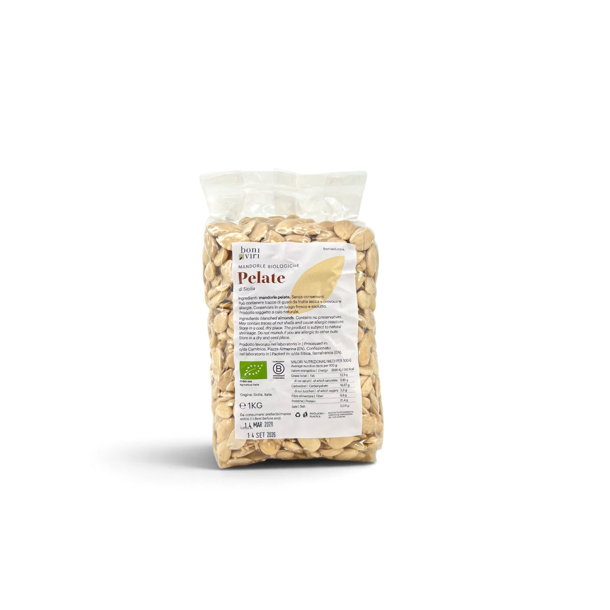 Mandorla pelata biologica siciliana