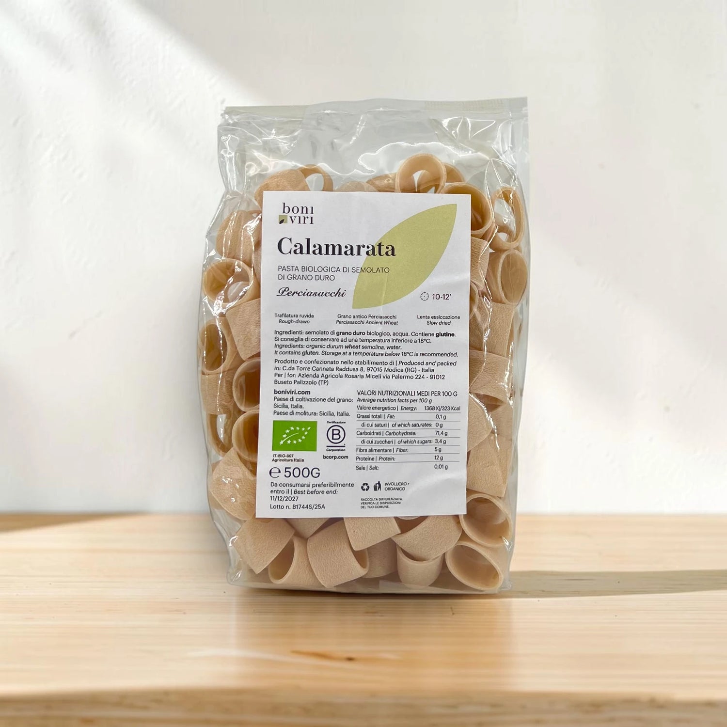 Calamarata Pasta di Grani Antichi Perciasacchi Bio