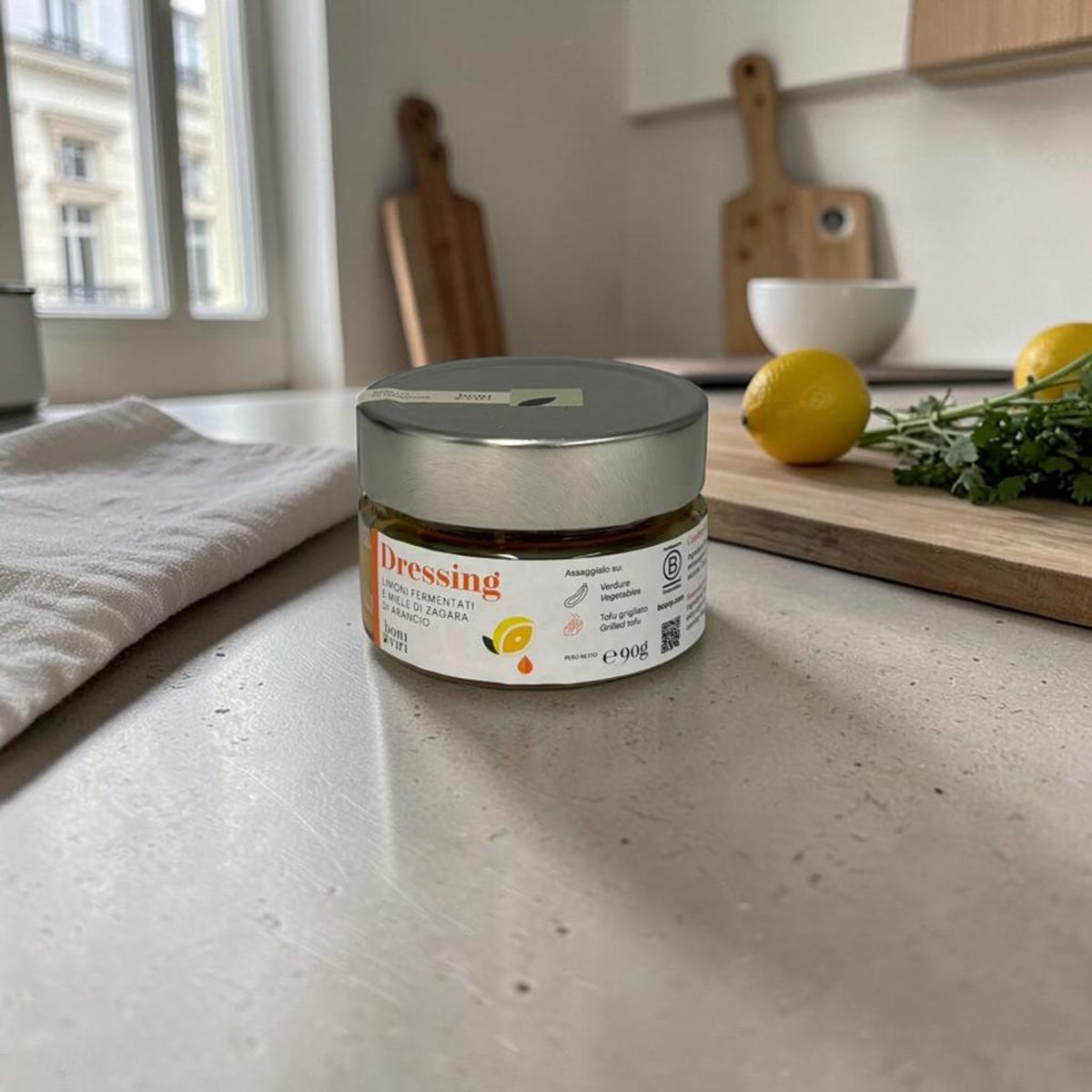 Dressing di limoni siciliani fermentati e miele di zagara di arancio