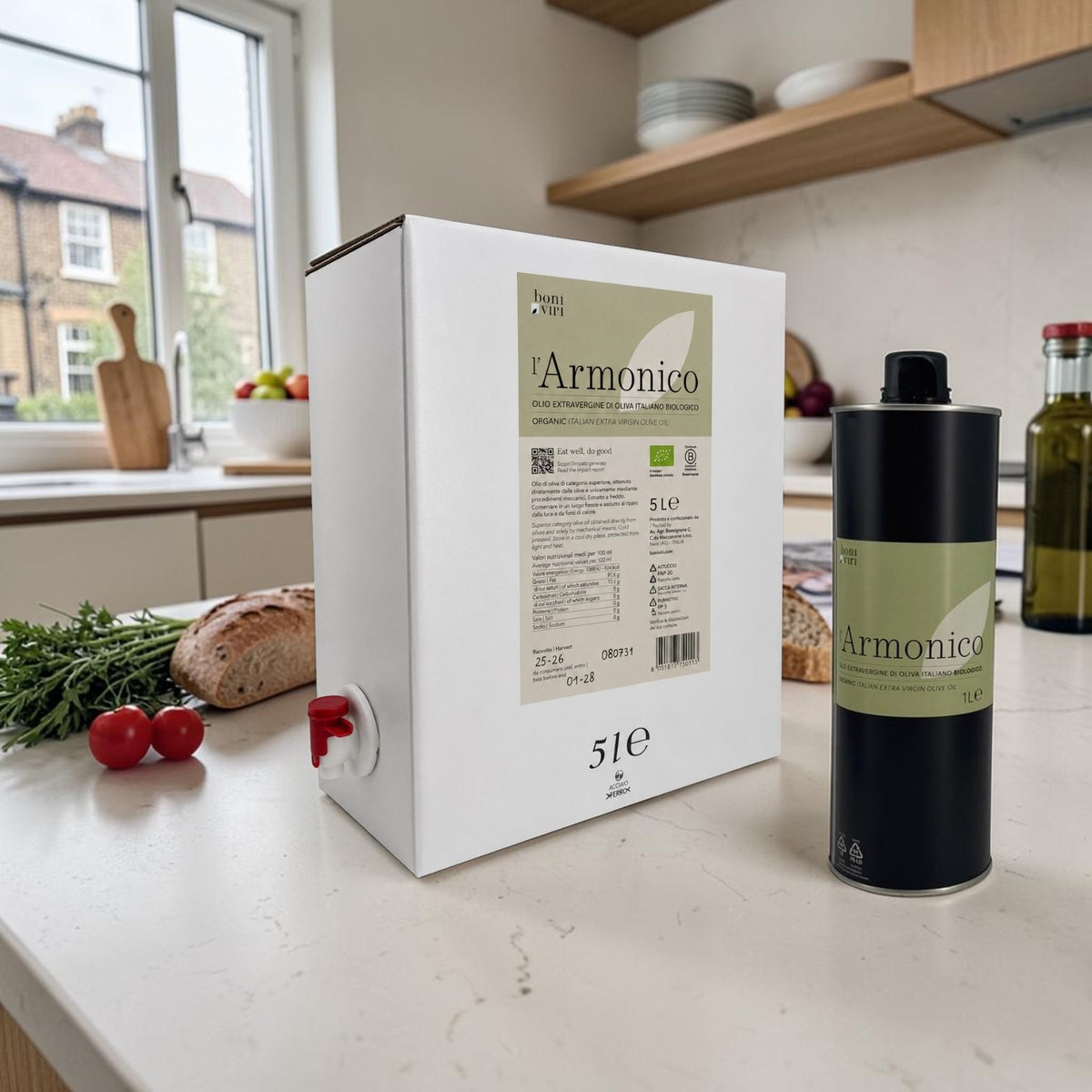Bio-Natives Olivenöl extra l'Armonico (5 Liter Bag-in-Box oder 1 Liter)
