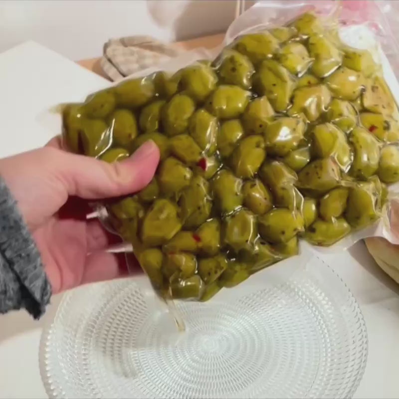 Olive verdi condite Nocellara dell'Etna da tavola - 500 g